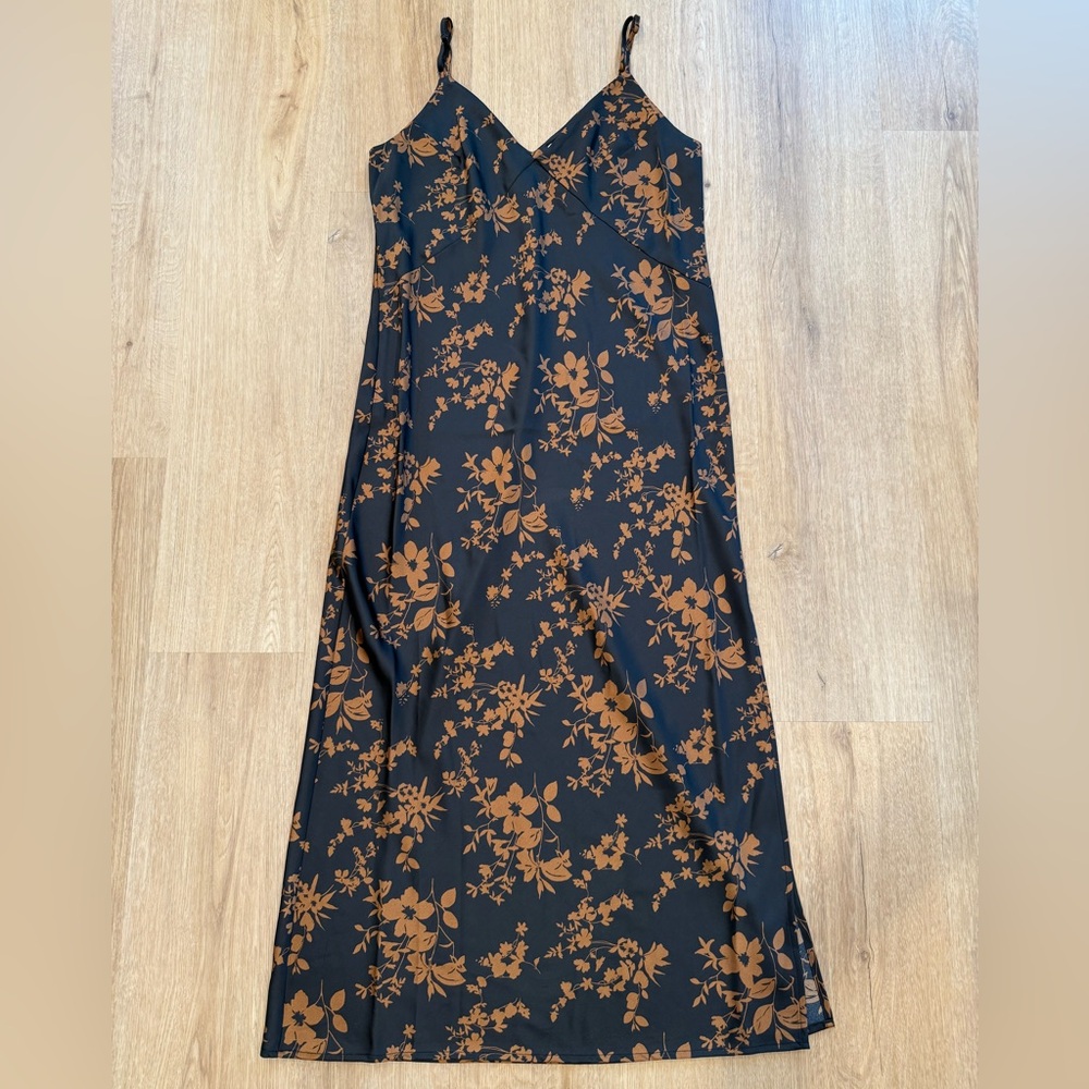 Women’s Midi Slip Dress- A New Day- Black Floral